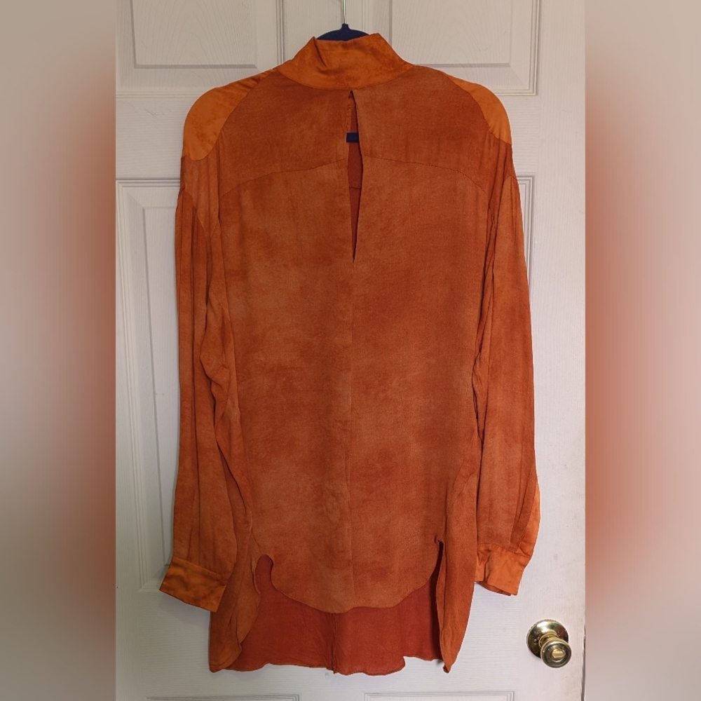 H&M Studio A/W 2015 Orange Tunic Dress US 2/4 34 Rust Long Sleeve Straight Cut